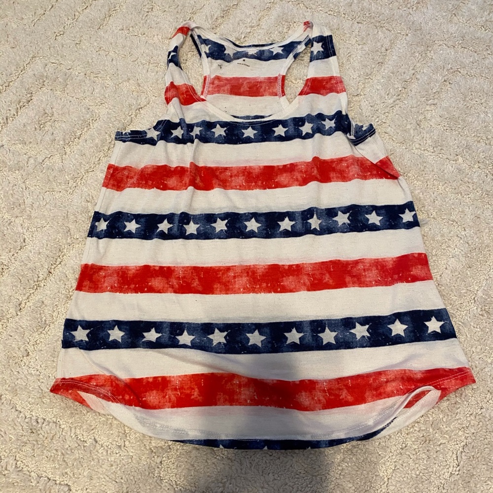 Red white & blue tank with stars size M